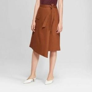 Asymmetrical Brown Canvas Skirt